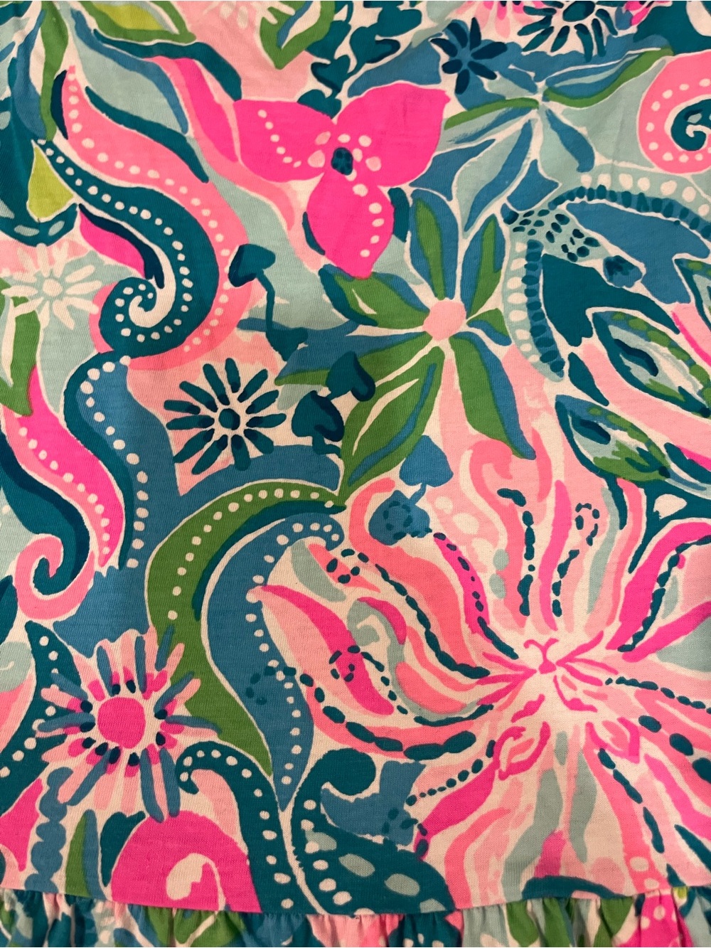 Lily Pulitzer 3/4 Sleeve Tropical Floral Print Geanna Swing Dress - Picture 9 of 10